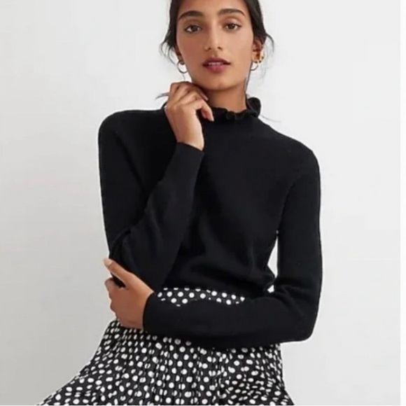 J. Crew Sweaters - J Crew Ruffle Mock Neck Wool Sweater